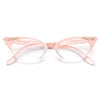 Betty Jo Rhinestone Frosted Cat Eye Clear Glasses