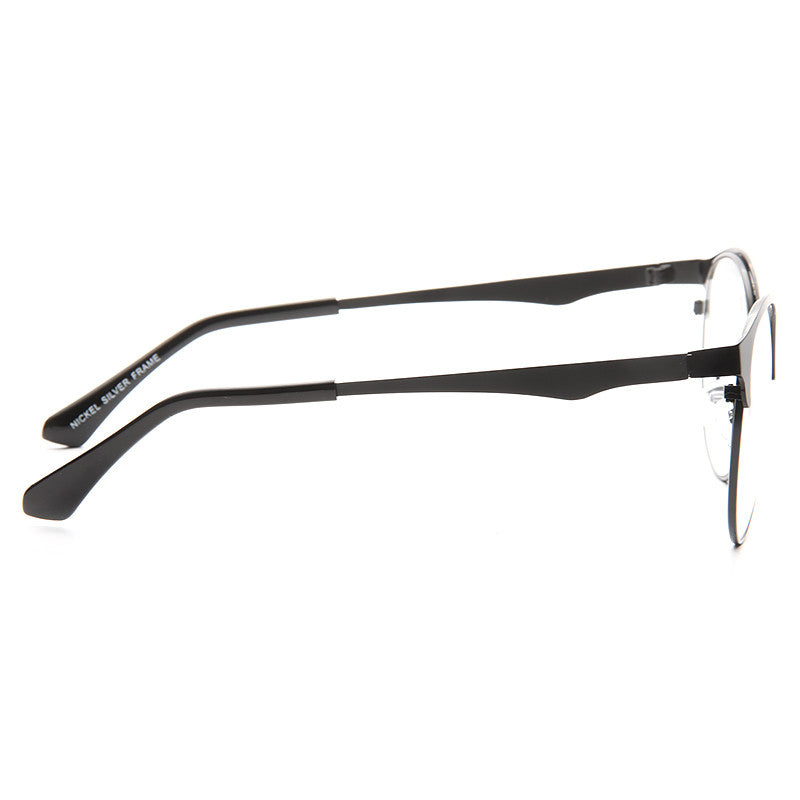 Tabor Unisex Round Metal Clear Half-Frame Glasses
