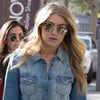 Gigi Hadid Style Unisex Round Metal Celebrity Sunglasses