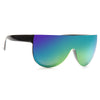Pelzer Oversized Color Mirror Flat Top Shield Sunglasses
