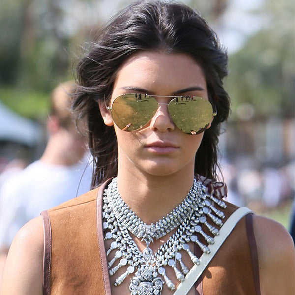 Kendall Jenner Style Color Mirror Aviator Celebrity Sunglasses