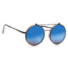 Cara Delevingne Style Color Mirror Round Flip Up Metal Celebrity Sunglasses