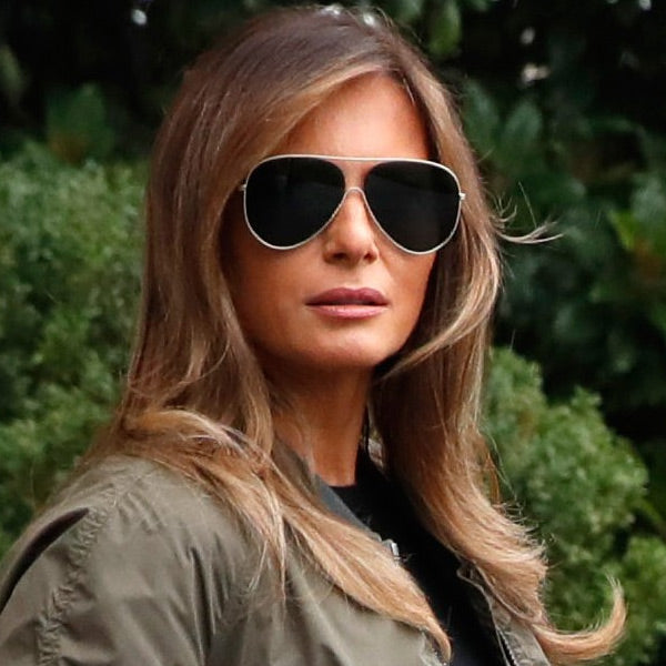 Melania Trump Style Flat Lens Color Mirror Aviator Celebrity Sunglasses