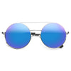 Rosa Color Mirror Round Metal Sunglasses