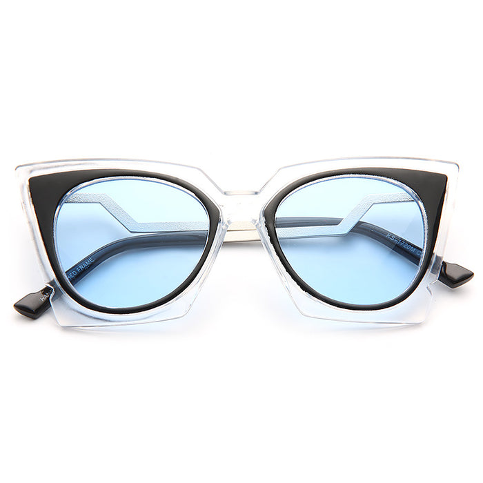 Orchidea Pointed Cat Eye Clear Frame Sunglasses