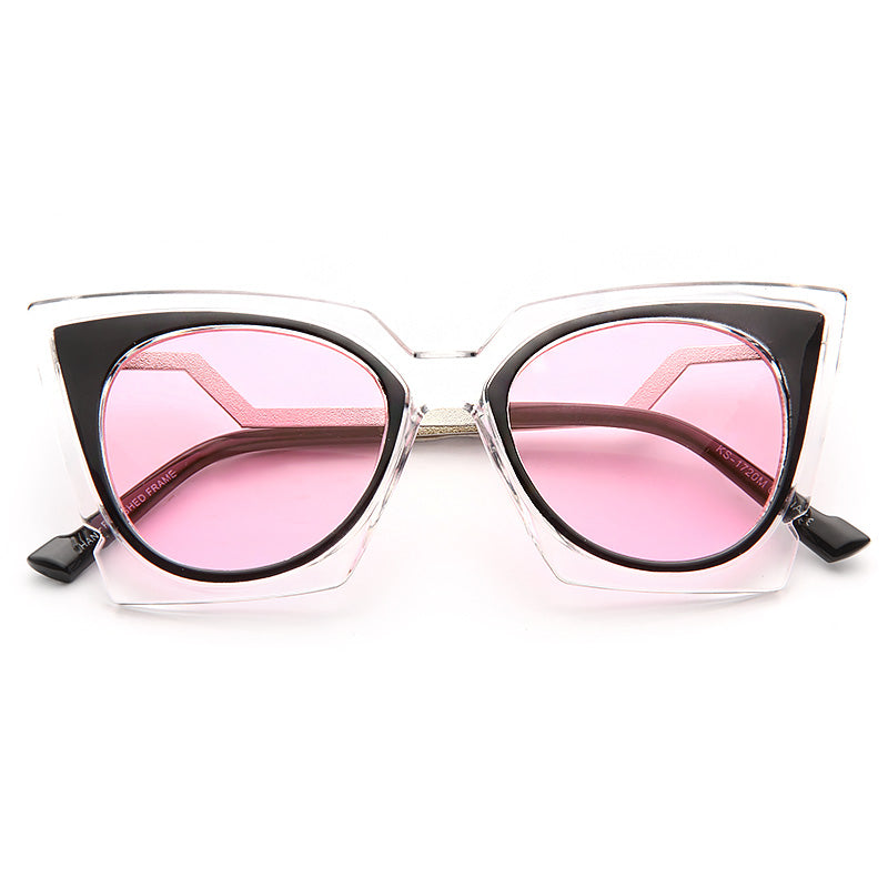 Orchidea Pointed Cat Eye Clear Frame Sunglasses