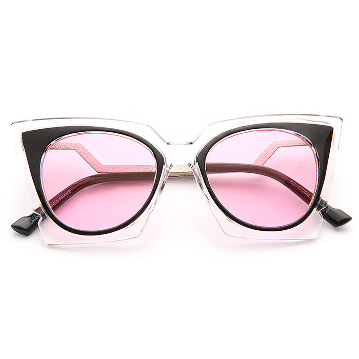 Orchidea Pointed Cat Eye Clear Frame Sunglasses