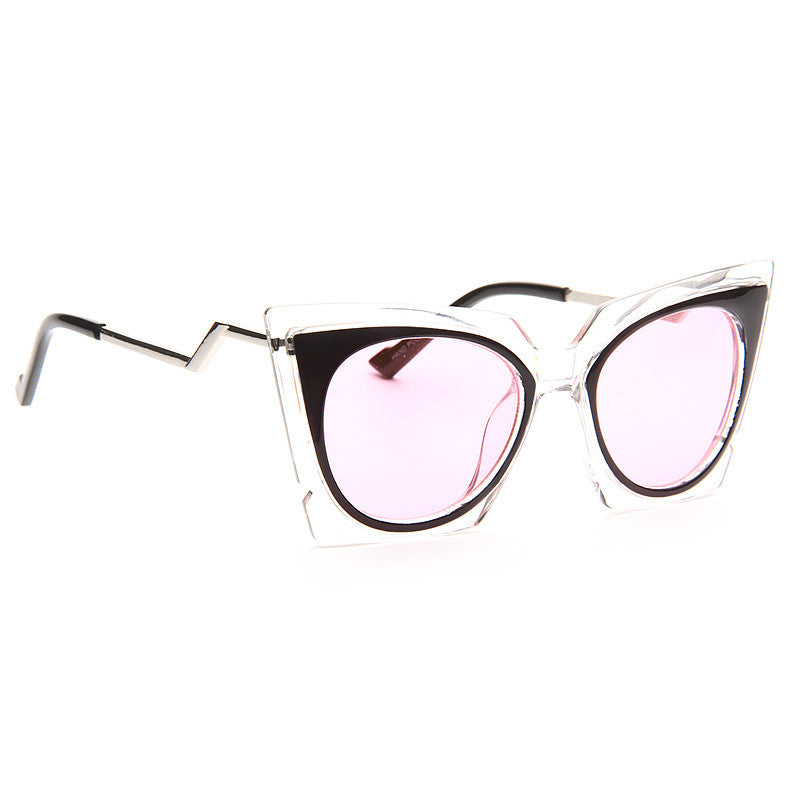 Orchidea Pointed Cat Eye Clear Frame Sunglasses