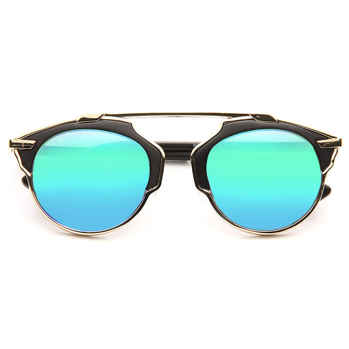 So Real 2 Thin Bar Color Mirror Flat Top Sunglasses
