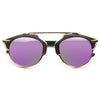 Chanel Iman Style Thin Bar Color Mirror Flat Top Celebrity Sunglasses