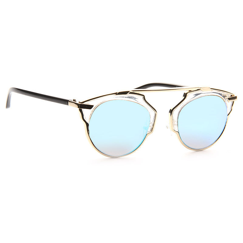 So Real 2 Thin Bar Color Mirror Flat Top Sunglasses