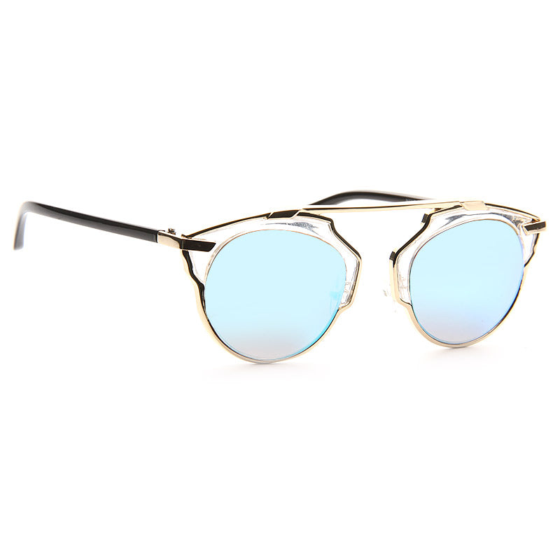 Ashley Tisdale Style Thin Bar Color Mirror Flat Top Celebrity Sunglasses