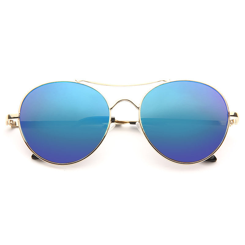 Claude Designer Inspired Color Mirror Round Aviator Sunglasses