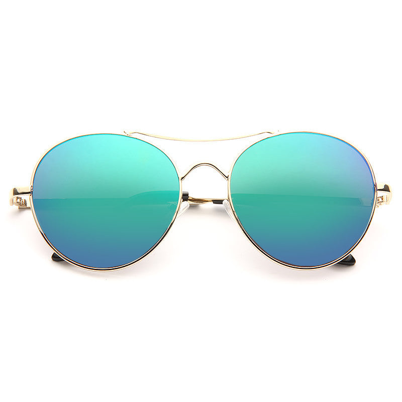 Claude Designer Inspired Color Mirror Round Aviator Sunglasses