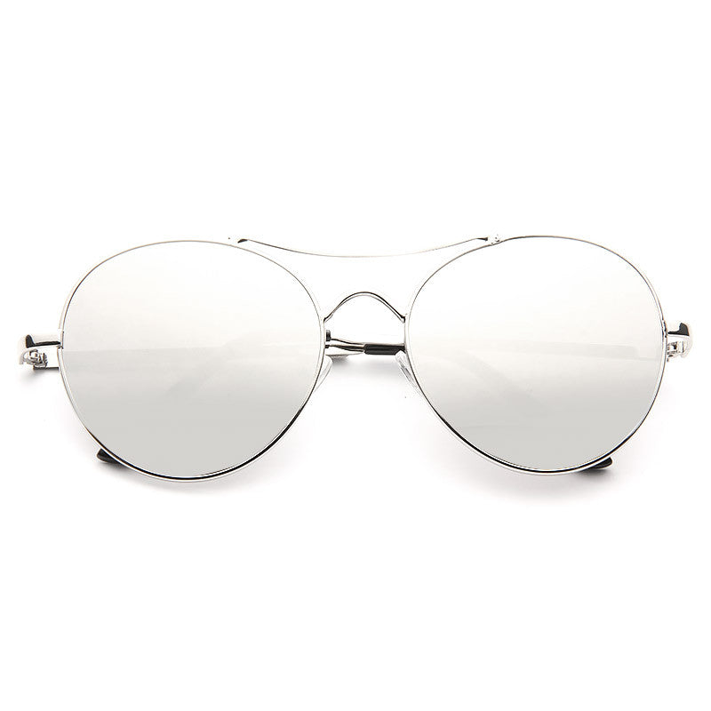 Claude Designer Inspired Color Mirror Round Aviator Sunglasses