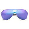 Showtime Designer Inspired Rimless Color Mirror Shield Aviator Sunglasses