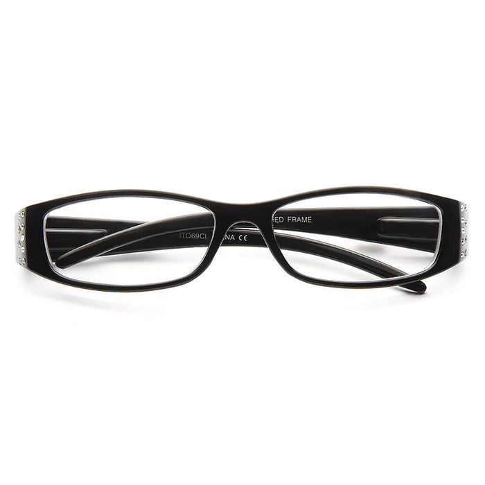 Charleston Rhinstone Skinny Clear Glasses