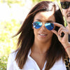 Eva Longoria Style 56mm Color Mirror Flat Lens Aviator Celebrity Sunglasses