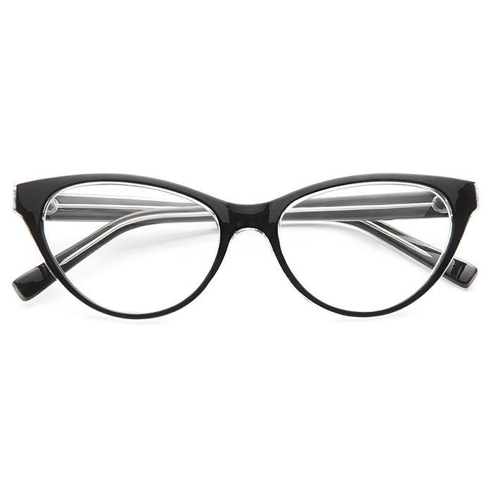 Olivia Solid Frame Clear Cat Eye Glasses