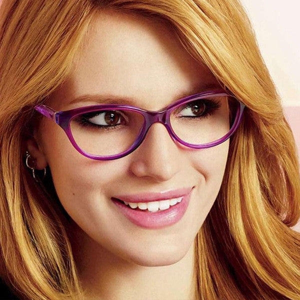 Bella Thorne Style Solid Frame Cat Eye Celebrity Clear Glasses