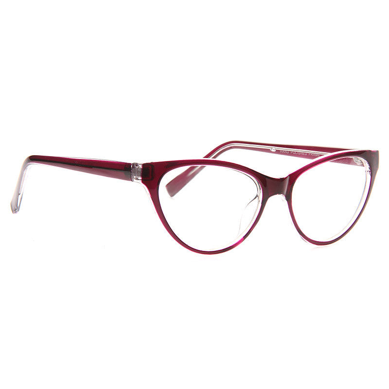 Olivia Solid Frame Clear Cat Eye Glasses