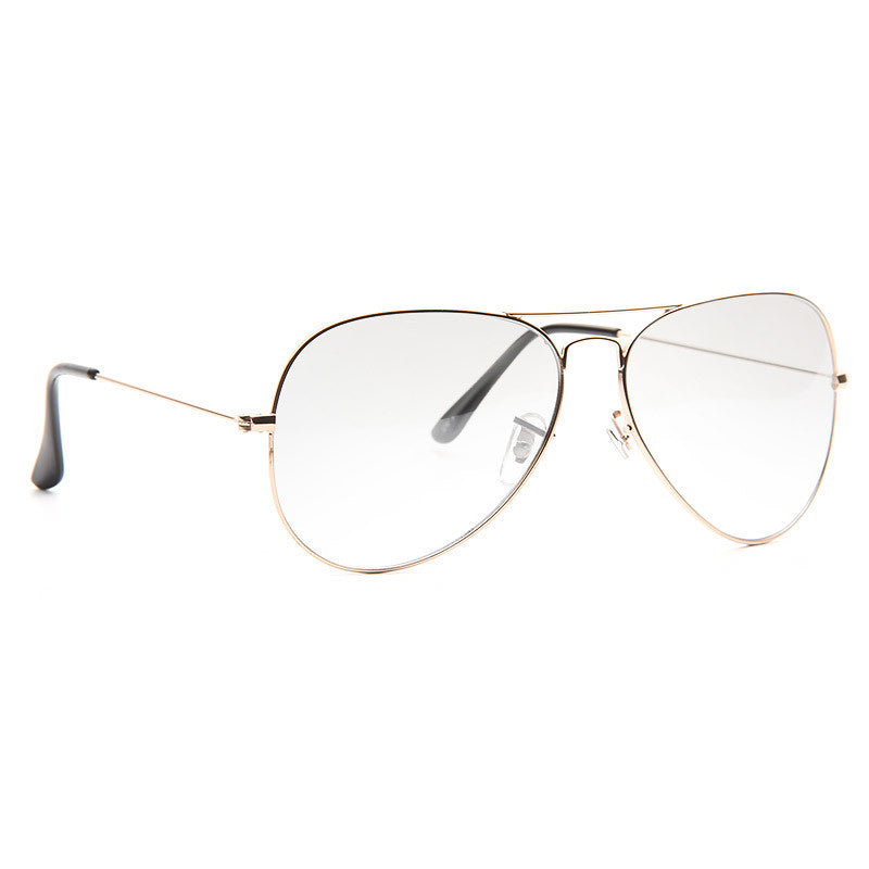 Classic 60mm Lightly Tinted Clear Aviator Glasses