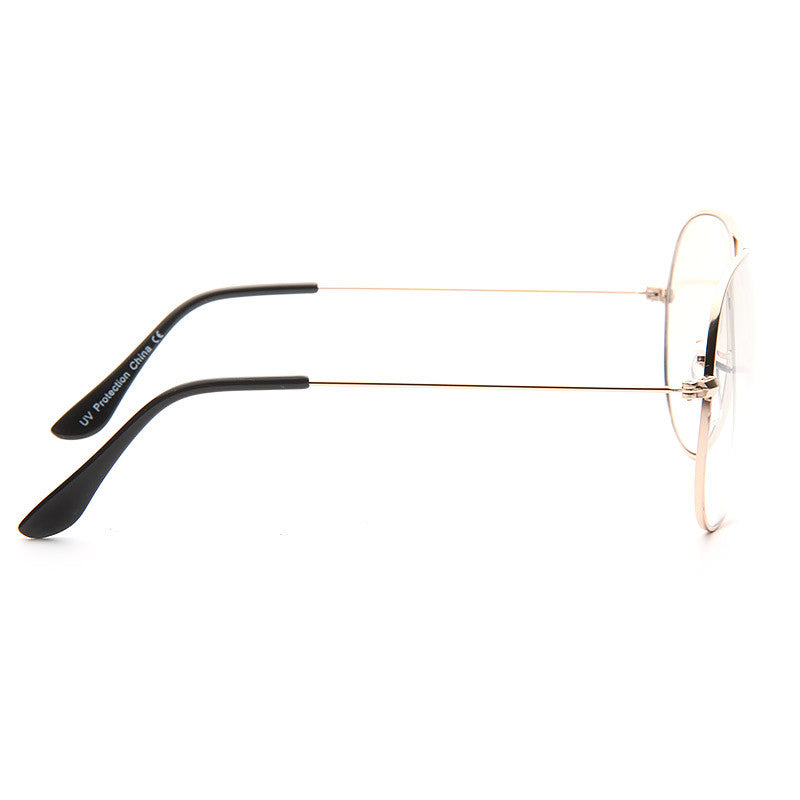 Classic 60mm Lightly Tinted Clear Aviator Glasses