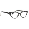 Nancy 2 Rhinestone Solid Frame Cat Eye Clear Glasses