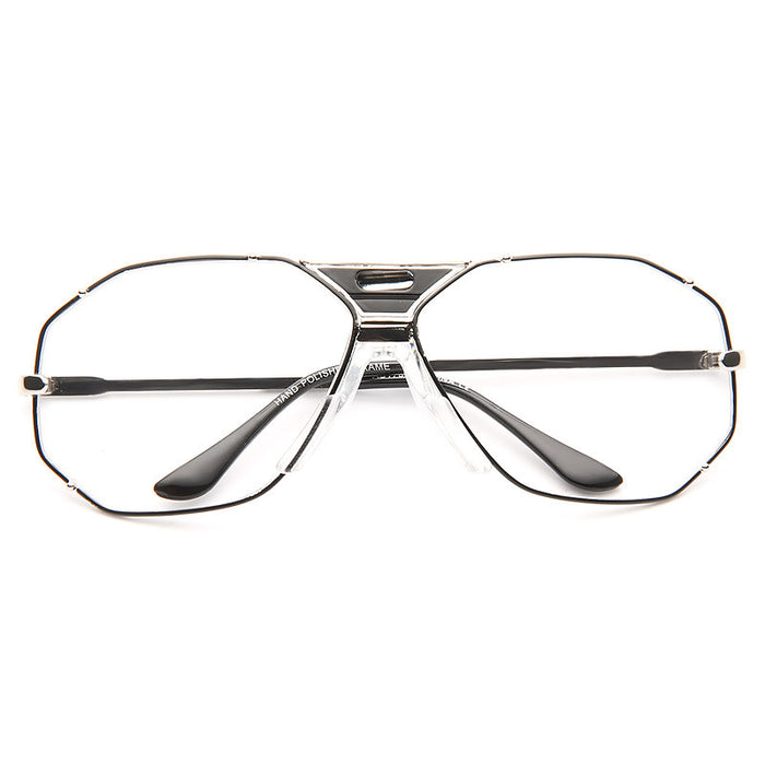 Marken Unisex Retro Metal Clear Aviator Glasses