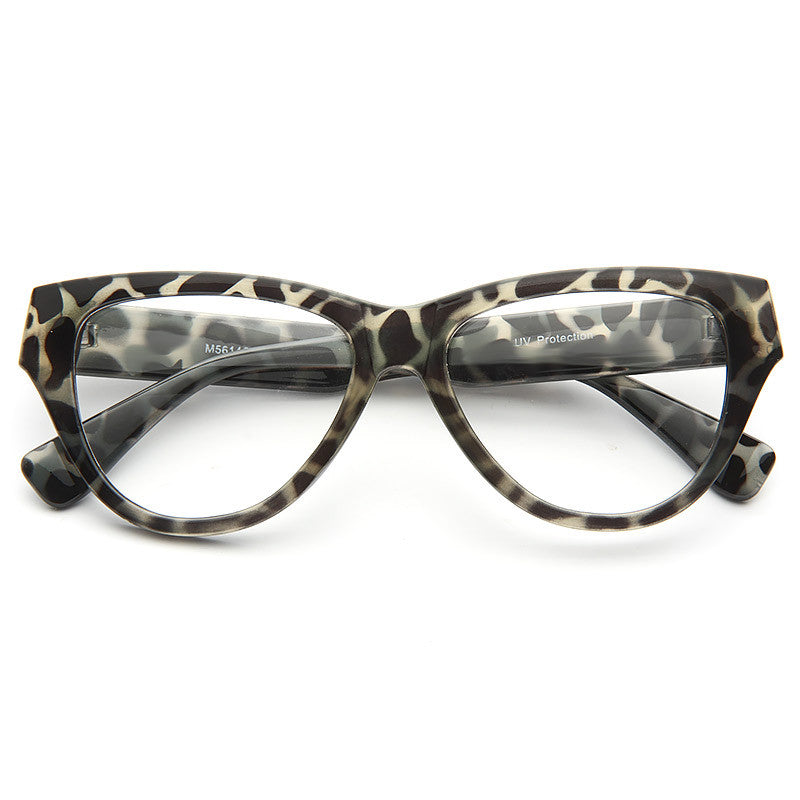 Josephine Skriver Style Solid Frame Cat Eye Celebrity Clear Glasses