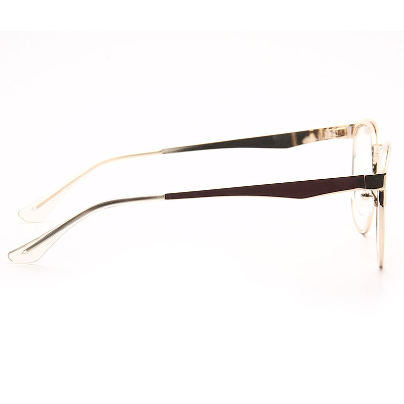 Vance Designer Inspired Metal Half-Frame Clear Glasses