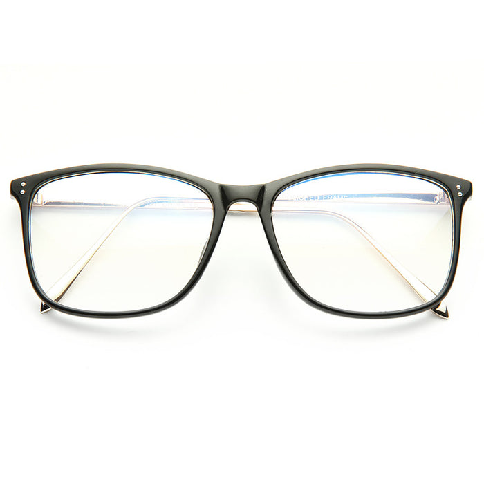 Easley Unisex Clear Horn Rimmed Glasses