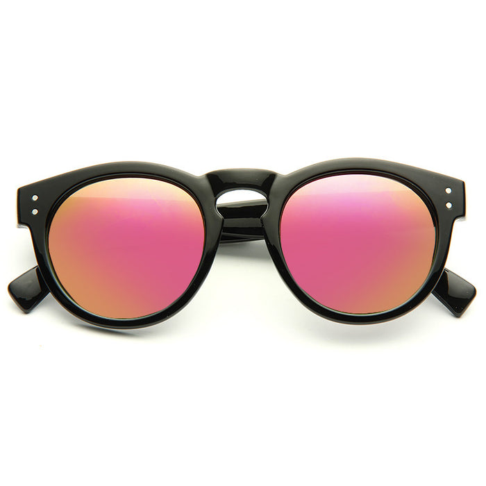 Malley Designer Inspired Unisex Color Mirror Rounded Sunglasses