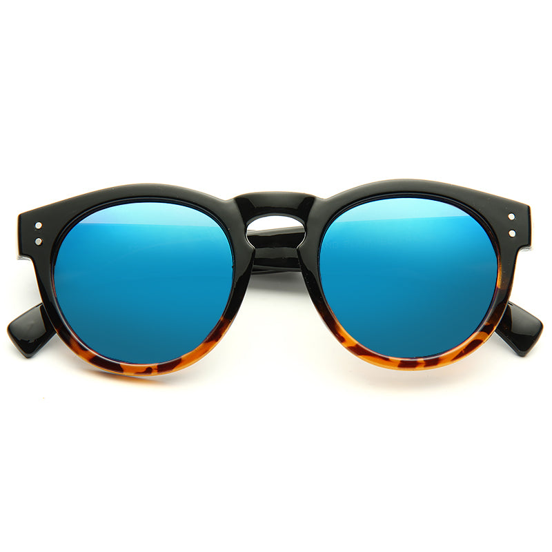 Kendall Jenner Style Unisex Color Mirror Rounded Celebrity Sunglasses