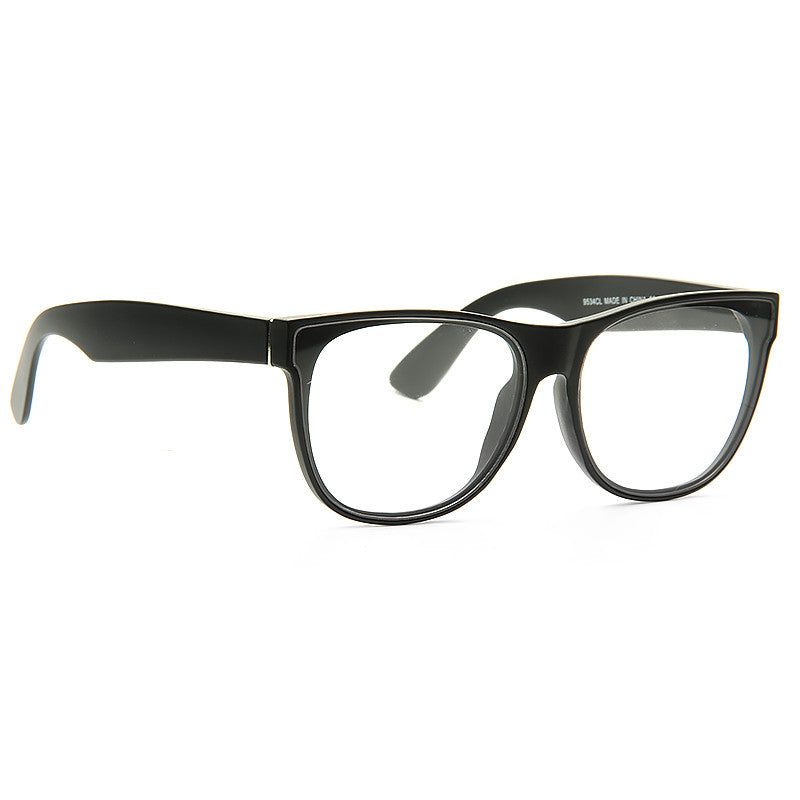 Cabot Flat Lens Horn Rimmed Clear Glasses