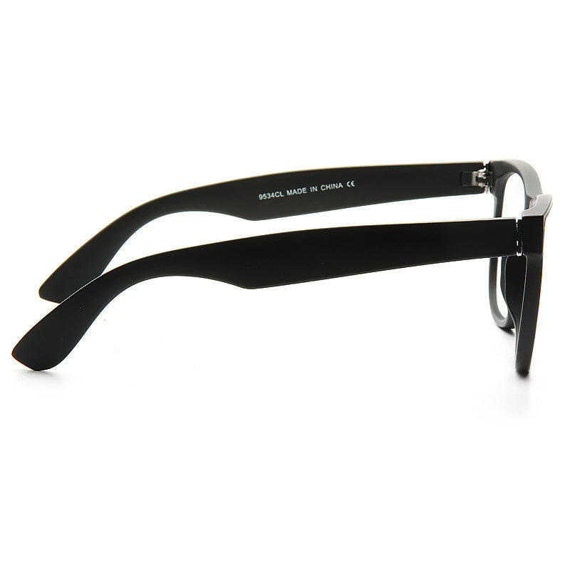 Cabot Flat Lens Horn Rimmed Clear Glasses