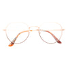 Simon Cowell Style Metal Flat Lens Round Celebrity Clear Glasses