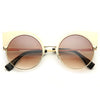 Olivia Palermo Style Metal Cat Eye Celebrity Sunglasses