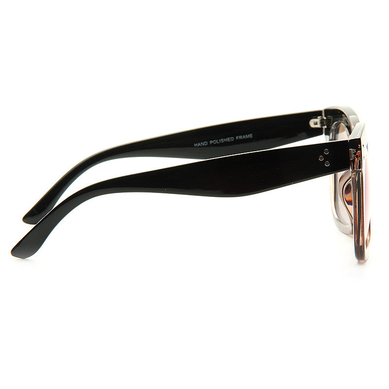 Tilda Oversized Designer Inspired Color Mirror Horn Rimmed Sunglasses