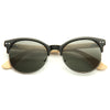 Peletier Unisex Genuine Bamboo Half Frame Sunglasses