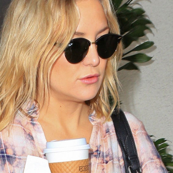 Kate Hudson Style Round Half Frame Celebrity Sunglasses
