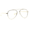 Brock Metal Flat Lens Clear Aviator Glasses