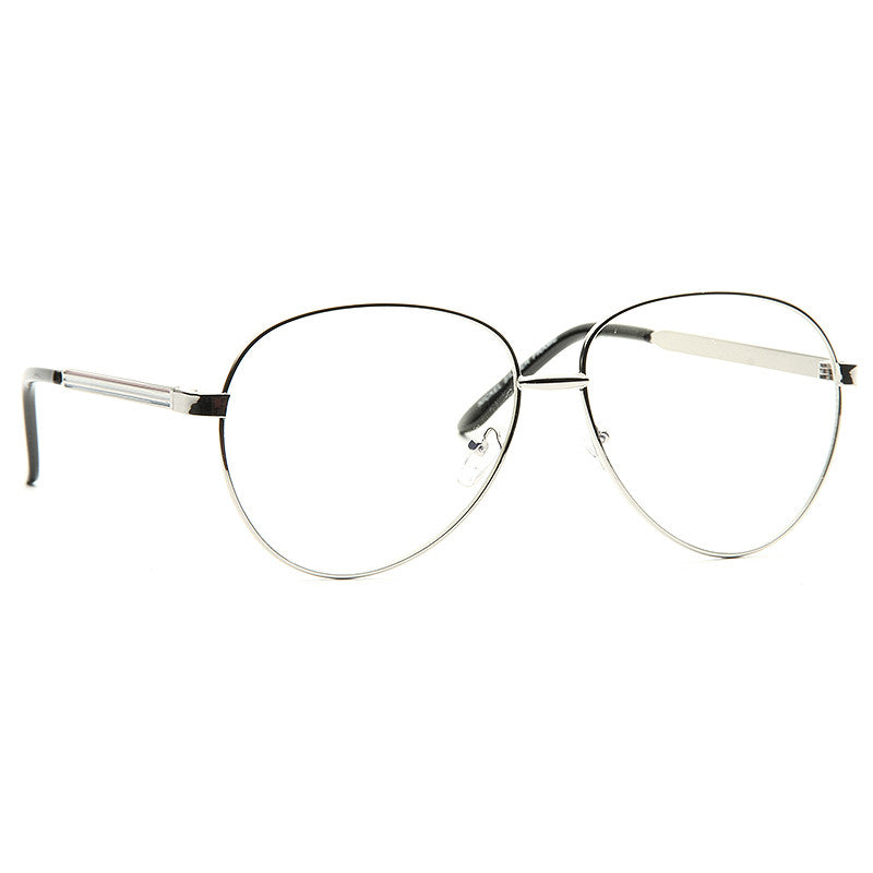 Juneau Metal Clear Aviator Glasses