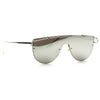 Zhora Designer Inspired Flat Top Mirror Shield Sunglasses