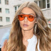 Gigi Hadid Style Flat Top Mirror Shield Celebrity Sunglasses