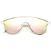 Gigi Hadid Style Flat Top Mirror Shield Celebrity Sunglasses