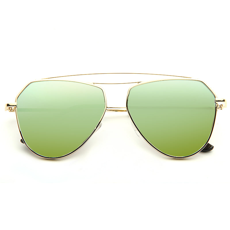 Josephine Skriver Style Flat Lens Color Mirror Aviator Celebrity Sunglasses