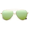 Josephine Skriver Style Flat Lens Color Mirror Aviator Celebrity Sunglasses