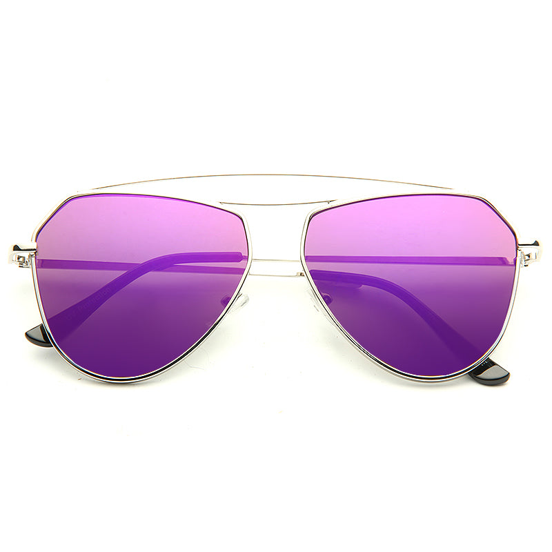Josephine Skriver Style Flat Lens Color Mirror Aviator Celebrity Sunglasses