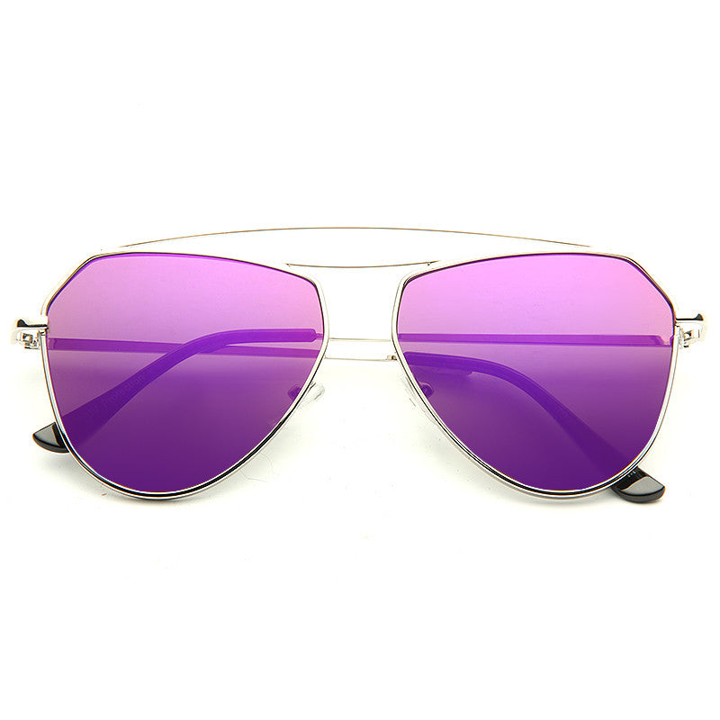 Bellair Flat Lens Color Mirror Aviator Sunglasses